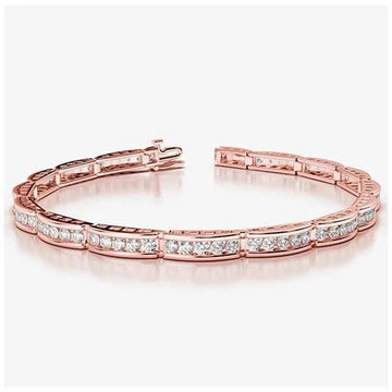 4,70 Karaat Ronde Briljant Geslepen Echt Diamanten Armband Rosé Goud 14K