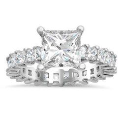4.80 Ct Prinsesslijpsel Echte Natuurlijke uit de aarde gewonnen Diamanten Eternity Trouwring Witgoud 14K