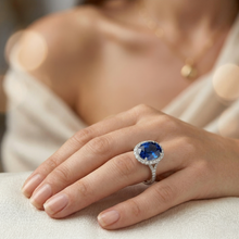 Afbeelding in Gallery-weergave laden, echte round diamant 2.75karaat ring met diamantaccenten
