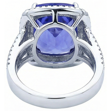 Afbeelding in Gallery-weergave laden, echte round tanzaniet 4.01karaat ring met diamantaccenten
