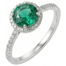 Afbeelding in Gallery-weergave laden, 5.25 Ct Groene Smaragd GIA Met Natuurlijke uit de aarde gewonnen Diamanten Ring Witgoud 14K
