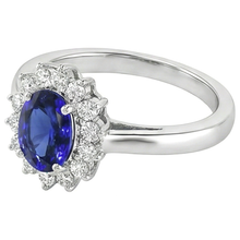 Afbeelding in Gallery-weergave laden, 5.30 karaat Tanzanite ovale Natuurlijke echte diamanten ( niet in een laboratorium gekweekt ) ring wit goud 14K Nieuw

