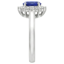 Afbeelding in Gallery-weergave laden, 5.30 karaat Tanzanite ovale Natuurlijke echte diamanten ( niet in een laboratorium gekweekt ) ring wit goud 14K Nieuw
