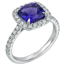 Afbeelding in Gallery-weergave laden, echte round tanzaniet 5.50karaat ring profielweergave
