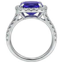 Afbeelding in Gallery-weergave laden, echte round tanzaniet 5.50karaat ring op wit
