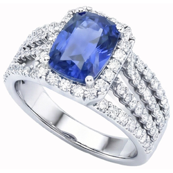 Echte Saffier Ring 2.50 Karaat