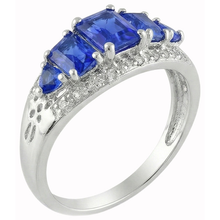 Afbeelding in Gallery-weergave laden, Ring met 5.51 Karaat Sri Lankaanse Saffier, Natuurlijke uit de aarde gewonnen Diamanten, Prachtig, Witgoud 14K
