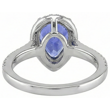 Afbeelding in Gallery-weergave laden, echte round tanzaniet 5.75karaat ring met diamantaccenten
