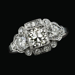 5 Karaat Oude Geslepen Ronde Echt Diamanten Ring Milgrain Shank Dames Sieraden