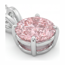 Afbeelding in Gallery-weergave laden, Roze diamanten ketting 5 karaat labgekweekt ronde solitaire hanger 14k witgoud

