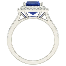 Afbeelding in Gallery-weergave laden, 5 ct. Blauwe saffier met Natuurlijke echte diamanten ( niet in een laboratorium gekweekt ) ring Solitaire met accenten Sieraden
