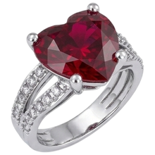 Afbeelding in Gallery-weergave laden, echte round robijn 5karaat ring close-up detail
