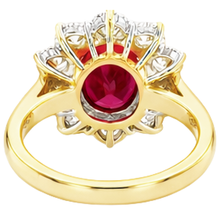 Afbeelding in Gallery-weergave laden, 5 ct rond geslepen natuurlijke robijn met Natuurlijke echte diamanten ( niet in een laboratorium gekweekt ) ring 14K goud
