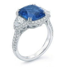 Afbeelding in Gallery-weergave laden, 5 karaat Sri Lanka saffier Natuurlijke echte diamanten ( niet in een laboratorium gekweekt ) ring wit goud 14K

