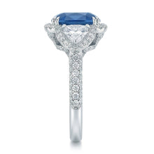 Afbeelding in Gallery-weergave laden, 5 karaat Sri Lanka saffier Natuurlijke echte diamanten ( niet in een laboratorium gekweekt ) ring wit goud 14K
