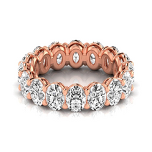 Afbeelding in Gallery-weergave laden, Ovaal Geslepen Diamant ring in 14 Karaat Rosé Goud – vooraanzicht
