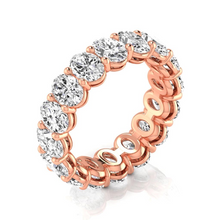 Afbeelding in Gallery-weergave laden, Ovaal Geslepen Diamant ring in 14 Karaat Rosé Goud – zijaanzicht
