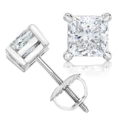 Natuurlijke Diamanten Oorbellen 5.50ct - Witgoud 14K
