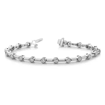 5.70 Karaat Ronde Briljant Geslepen Natuurlijk Diamanten Schakel Armband Wit Goud 14K