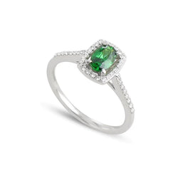 5,75 ct groene smaragd en diamanten jubileumring wit goud 14K nieuw