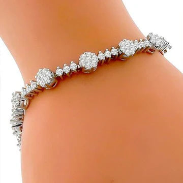 5 Ct Ronde Briljant Geslepen Echt Diamanten Tennisarmband Voor Dames Witgoud