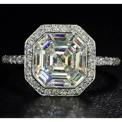 5 Karaat Asscher Echt Diamanten Ring