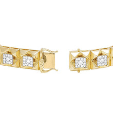 Afbeelding in Gallery-weergave laden, 5 Karaat Echt Diamanten Vierkante Herenarmband Geel Goud 14K
