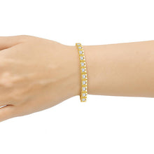 Afbeelding in Gallery-weergave laden, 5 Karaat Echt Diamanten Vierkante Herenarmband Geel Goud 14K
