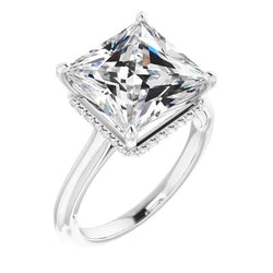 Verborgen Halo 5 Karaat Princess Natuurlijke uit de aarde gewonnen Diamanten Ring