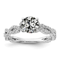 5 Karaat Rond Oud Geslepen Natuurlijke uit de aarde gewonnen Diamanten Ring met Pootjes in Infinity Stijl Sieraad