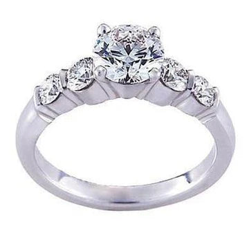 5 Stenen Ronde Geslepen 3,30 Ct Echt Diamanten Jubileum Ring Wit Goud 14K