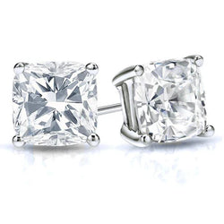 5 Karaat Kussenslijpsel Natuurlijke Echte (Niet labgekweekt) Diamanten Dames Oorknoppen Witgoud 14K