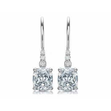 5,00 Karaat Prong Set Sprankelende Echt Diamanten Dangle Oorbellen Wit Goud