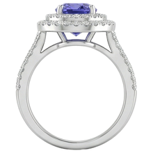 Afbeelding in Gallery-weergave laden, echte round tanzaniet 5.25karaat ring met diamantaccenten
