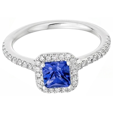 Afbeelding in Gallery-weergave laden, echte princess tanzaniet 5.30karaat ring close-up detail
