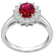 Afbeelding in Gallery-weergave laden, echte round robijn 5.5karaat ring close-up detail
