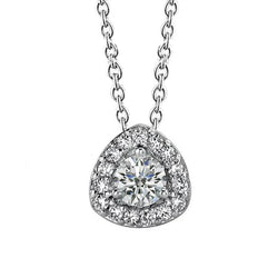 5,50 Ct Ronde Echt Diamanten Driehoek Hanger Dia Ketting Wit Goud 14K