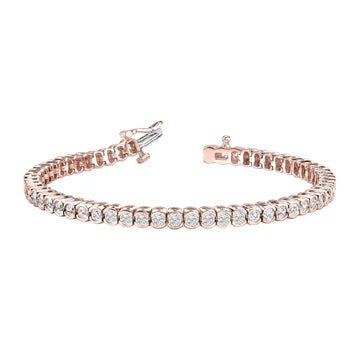 5,60 Karaat Ronde Echt Diamanten Tennisarmband Rosé Goud 14K