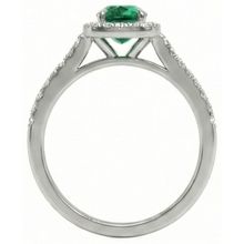 Afbeelding in Gallery-weergave laden, 5,75 ct groene smaragd en Natuurlijke echte diamanten ( niet in een laboratorium gekweekt ) jubileumring wit goud 14K nieuw
