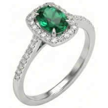 Afbeelding in Gallery-weergave laden, 5,75 ct groene smaragd en Natuurlijke echte diamanten ( niet in een laboratorium gekweekt ) jubileumring wit goud 14K nieuw

