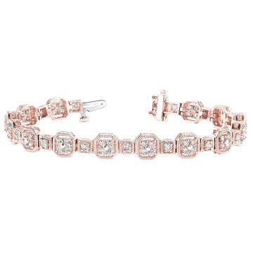 5,85 Karaat Griffenset Ronde Geslepen Sprankelende Echt Diamanten Armband RG 14K