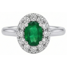 Afbeelding in Gallery-weergave laden, echte round smaragd 5.90karaat ring close-up detail
