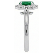 Afbeelding in Gallery-weergave laden, echte round smaragd 5.90karaat ring bovenaanzicht
