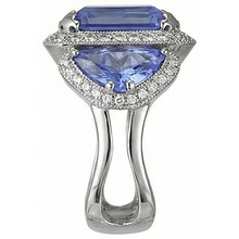 Afbeelding in Gallery-weergave laden, 6.01 Ct Tanzaniet ronde Natuurlijke echte diamanten ( niet in een laboratorium gekweekt ) verlovingsring wit goud 14K

