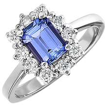 Afbeelding in Gallery-weergave laden, 6.20 karaat tanzaniet en Natuurlijke echte diamanten ( niet in een laboratorium gekweekt ) ring wit goud 14K
