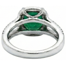 Afbeelding in Gallery-weergave laden, 6.55 Ct Rond Geslepen Groene Smaragd GIA Natuurlijke uit de aarde gewonnen Diamanten Ring Witgoud 14K

