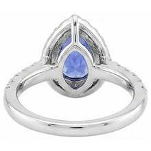 Afbeelding in Gallery-weergave laden, echte round tanzaniet 6.60karaat ring met diamantaccenten
