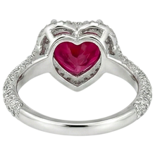 Afbeelding in Gallery-weergave laden, 6.75 Ct Rode Robijn Hartvorm Met Diamanten Ring Goud 14K
