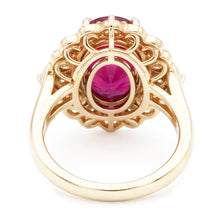 Afbeelding in Gallery-weergave laden, 6.75 karaat rode toermalijn en witte Natuurlijke echte diamanten ( niet in een laboratorium gekweekt ) ring wit goud 14K
