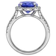 Afbeelding in Gallery-weergave laden, echte round tanzaniet 6.85karaat ring op wit
